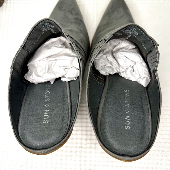 Sun + Stone Deyzaa Metallic Pointed Toe Mules, Grey, 11 - Picture 8 of 10